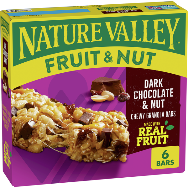 Breakfast Bars & Pastries Nature Valley Dark Chocolate Nut Chewy Fruit and Nut Granola Bars hero