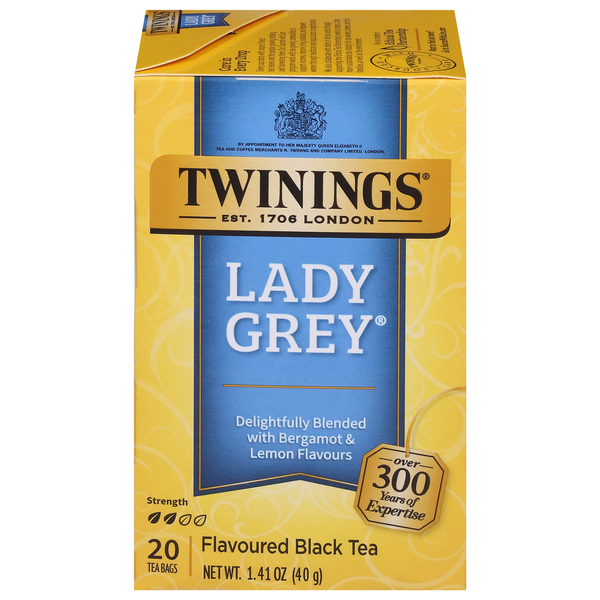 Tea Twinings Flavoured Black Tea, Lady Grey, Tea Bags hero