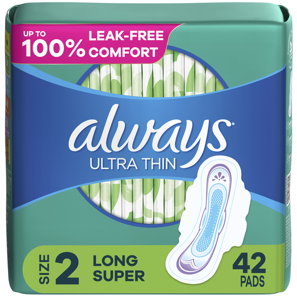 Feminine Care Always Ultra Thin Long Super Pads with Flexi-Wings hero