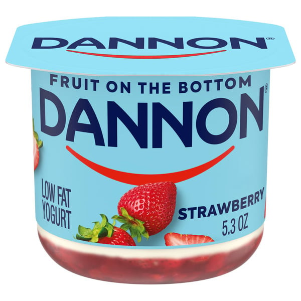 Yogurt Dannon Fruit on the Bottom Strawberry Low Fat Yogurt Container hero