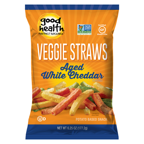 Crackers Good Health Veggie Straws, Aged White Cheddar Flavored hero