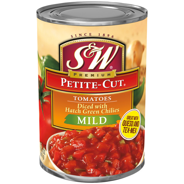 Canned & Jarred Vegetables S&W Premium Petite Cut Mild Tomatoes hero