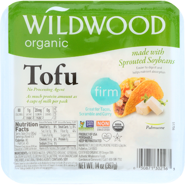 Tofu & Meat Alternatives Wildwood Grilling Organic Firm Tofu hero