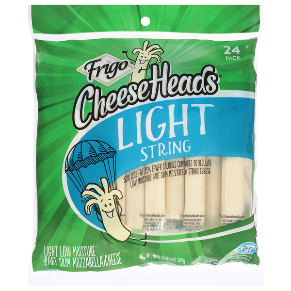 Packaged Cheese Frigo String Cheese, Light, Mozzarella, 24 Pack hero