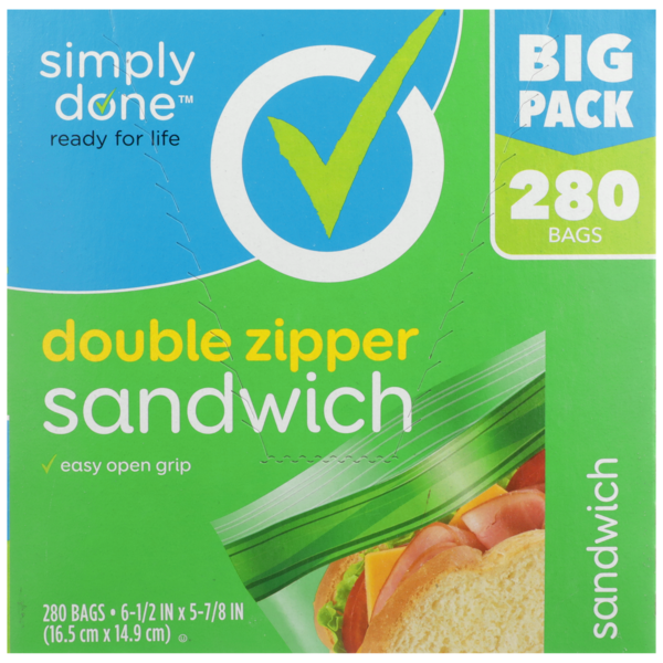 Food Storage Simply Done Double Zipper Sandwich Bags hero