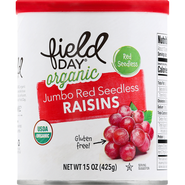 Nuts, Seeds & Dried Fruit FIELD DAY Raisins, Organic, Jumbo Red Seedless hero