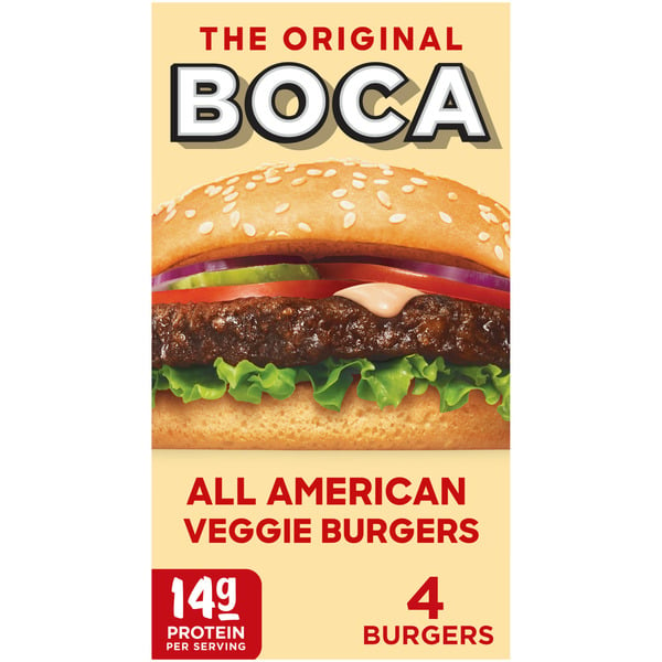 Frozen Meat & Seafood BOCA All American Veggie Burgers with Non-GMO Soy hero