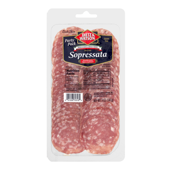 Packaged Meat Dietz & Watson Sopressata, Pre-Sliced hero