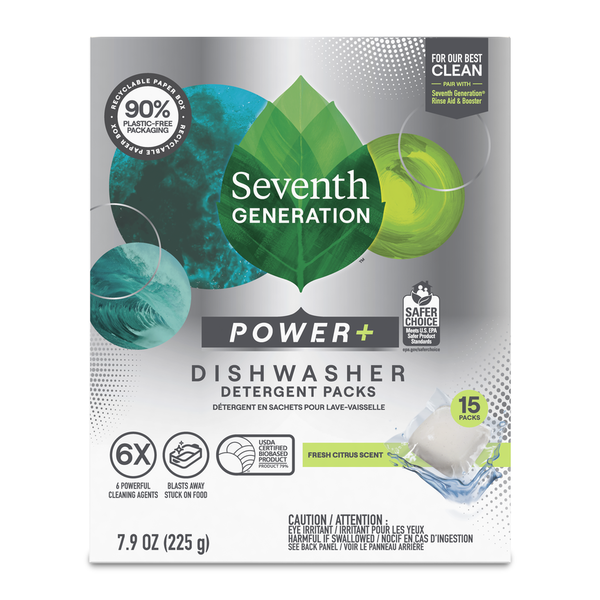 Seventh Generation Power Plus Dishwasher Detergent Packs Fresh Citrus scent hero