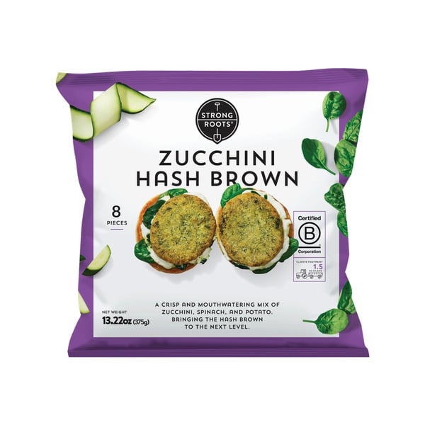 Gifts Everyday Strong Roots Zucchini Hash Brown, Vegan, Gluten Free, Frozen Patties hero