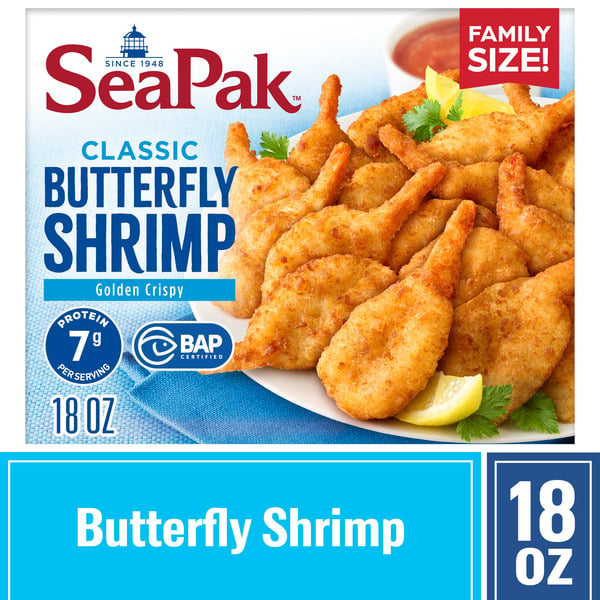 Frozen Meat & Seafood SeaPak Butterfly Shrimp with Crispy Breading, Easy to Bake, Frozen hero