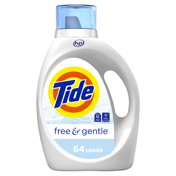 Laundry Tide Free & Gentle Liquid Laundry Detergent, 64 loads, HE Compatible hero