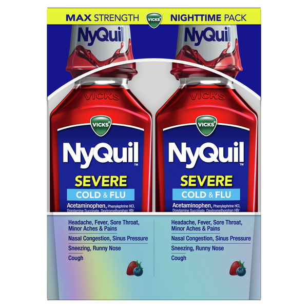 Cold, Flu & Allergy Vicks NyQuil SEVERE Cold, Cough & Flu Medicine, Berry hero