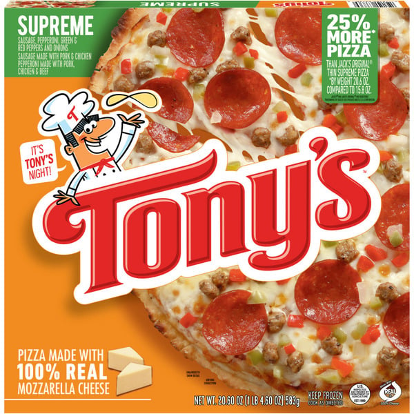 Frozen Foods Tony's Pizzeria Style Crust Supreme Pizza hero