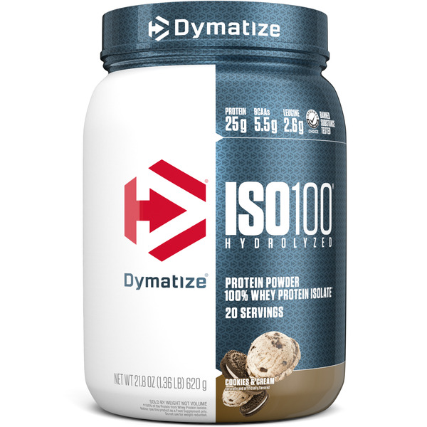 Dymatize, ISO100 Protein Powder, 25g Protein, Cookies & Cream, 20 Servings hero