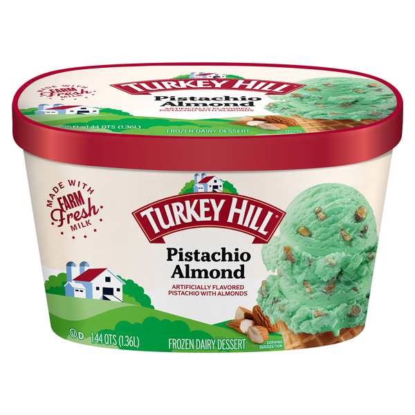 Turkey Hill Frozen Dairy Dessert, Pistachio Almond hero