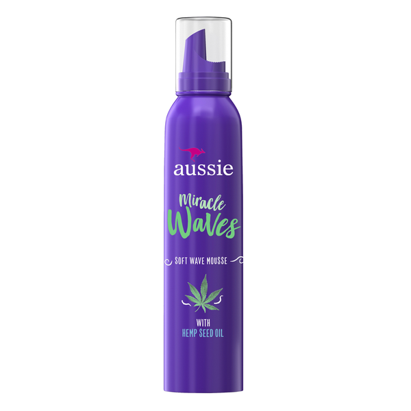 Beauty Aussie Miracle Waves Soft Wave Mousse with Hemp Seed Oil, Paraben Free, Sulfate Free hero