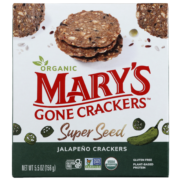 Mary's Gone Crackers Super Seed Jalapeno Crackers hero