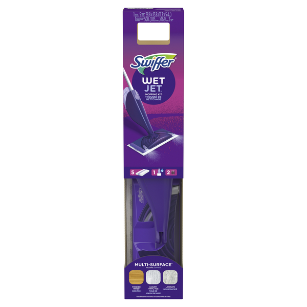 More Household Swiffer WetJet Hardwood Floor Spray Mop Starter Kit Surface Care hero