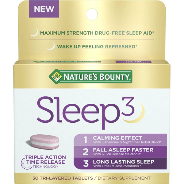 Vitamins & Supplements Nature's Bounty Sleep3 Melatonin Sleep Aid,  Tri-Layered hero