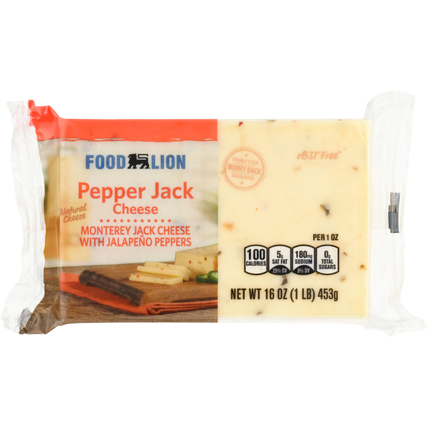 Packaged Cheese Food Lion Natural Pepper Jack Cheese hero