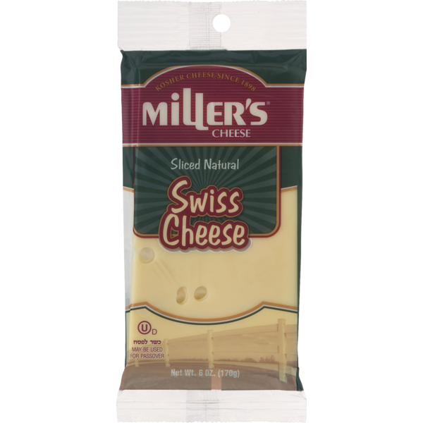 Packaged Cheese Miller Poultry Cheese Sliced Natural Swiss Cheese hero