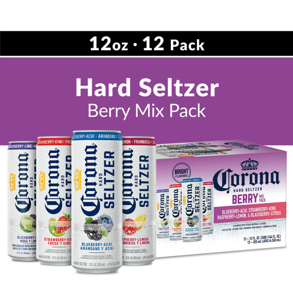 Other Malt Beverage Corona Hard Seltzer Berry Variety Pack, Blueberry Acai, Strawberry Kiwi, Raspberry Lemon, Blackberry hero