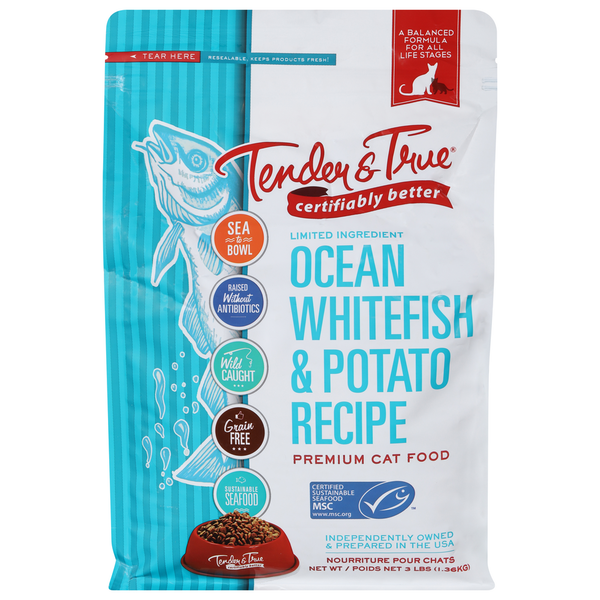 Cat Food & Care Tender & True Cat Food, Premium, Ocean Whitefish & Potato Recipe hero