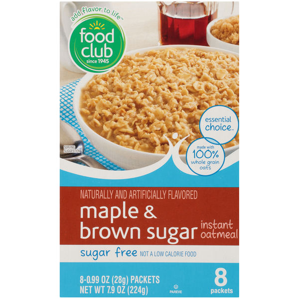 Cereal Food Club Sugar Free Maple & Brown Sugar Instant Oatmeal hero