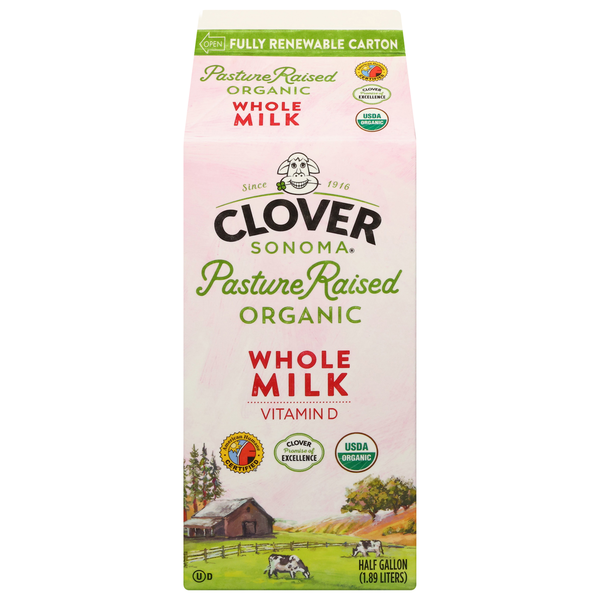 Milk Clover Sonoma Organic Whole Milk Half Gallon hero