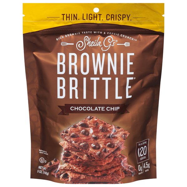 Packaged Cookies Sheila G's Brownie Brittle, Chocolate Chip Flavored hero