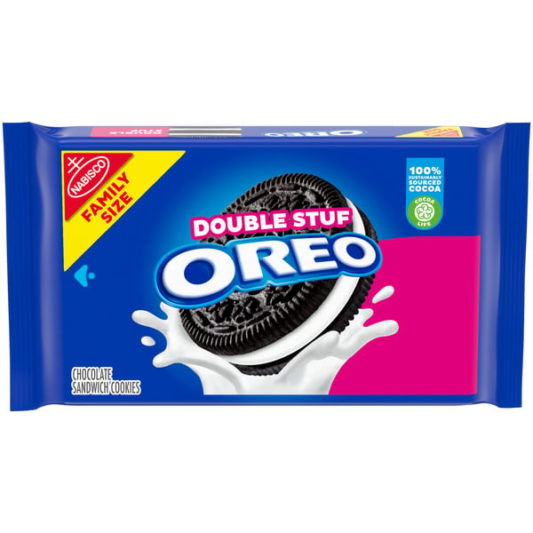 Cookies & Cakes Oreo Double Stuf Chocolate Sandwich Cookies, Family Size hero