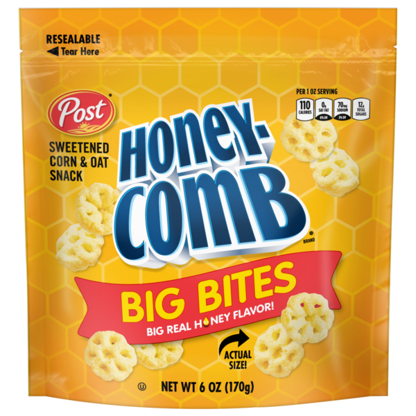 Cereal Post Honeycomb Big Bites Original, Portable Cereal Snack for Kids and Families hero