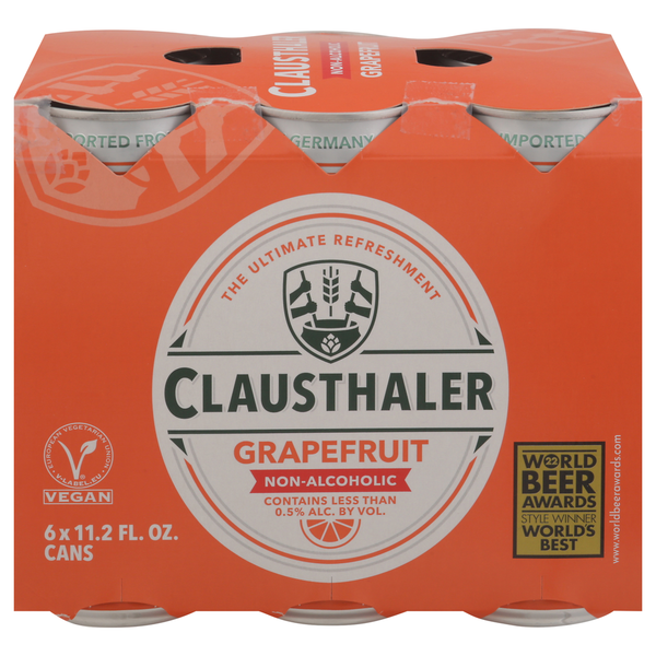 Beers & Coolers Clausthaler Malt Beverage, Grapefruit, Non-Alcoholic hero