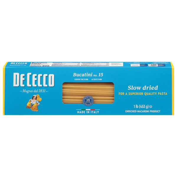 Dry Pasta De Cecco Bucatini, No. 15 hero