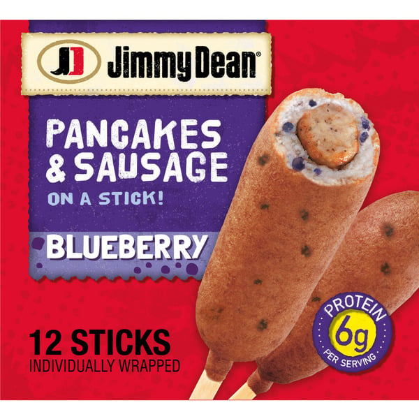 Frozen Appetizers & Sides Jimmy Dean Pancakes and Sausage on a Stick, Blueberry, Frozen hero