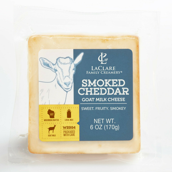 Specialty Cheeses LaClare Family Creamery Smoked Cheddar, Goat Milk Cheese hero