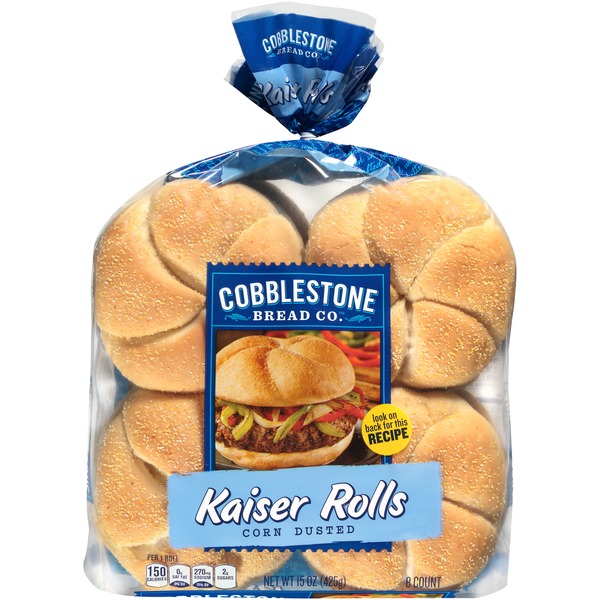 Buns & Rolls Cobblestone Bread Co Kaiser Rolls, Corn Dusted hero