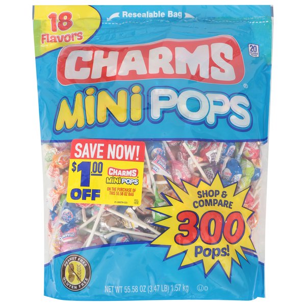 Halloween Seasonal Charms Pops, 18 Flavors, Mini hero