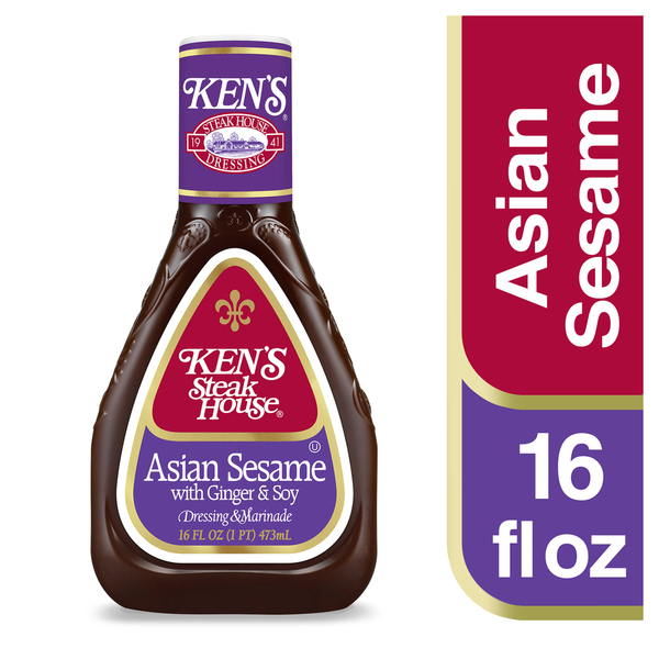 Salad Dressing & Toppings Ken's Steak House Dressing & Marinade, with Ginger & Soy, Asian Sesame hero