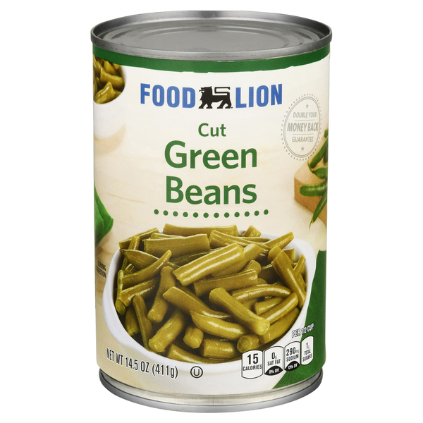 Canned Meals & Beans Food Lion Cut Green Beans hero