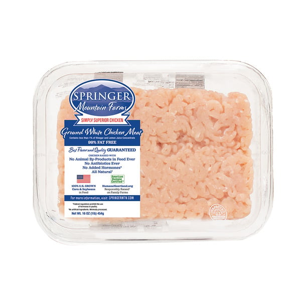 Packaged Poultry Springer Mountain Farms 99% Fat Free Ground Chicken, Gluten Free hero