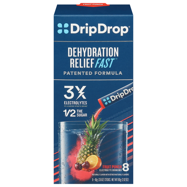 Vitamins & Supplements DripDrop Electrolyte Drink Mix, Fruit Punch hero