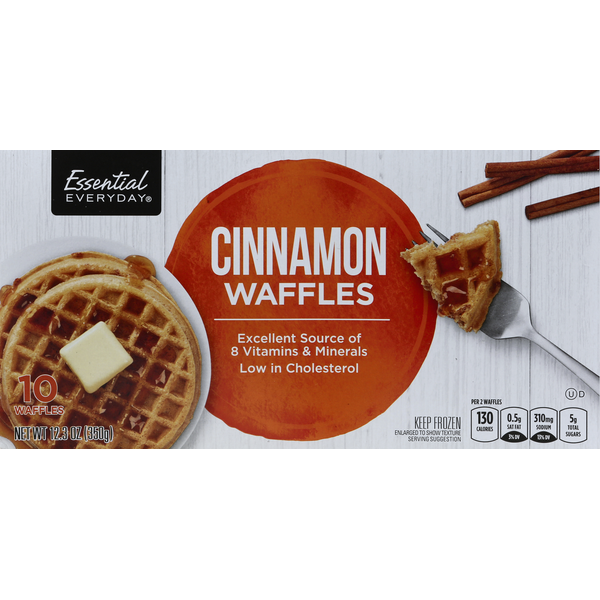 Frozen Breakfast Essential Everyday Waffles, Cinnamon hero