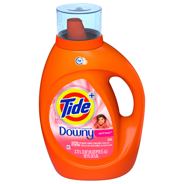 Laundry Tide + Plus a Touch of Downy High Efficiency Liquid Laundry Detergent April Fresh, 48 Loads hero