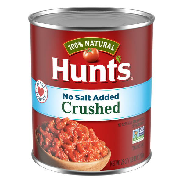 Canned & Jarred Vegetables Hunt's Crushed Tomatoes 100% Natural With No Salt Added hero