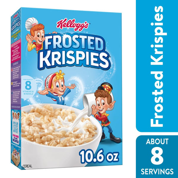 Cereal Frosted Krispies Breakfast Cereal, Kids Snacks, Family Breakfast, Original hero