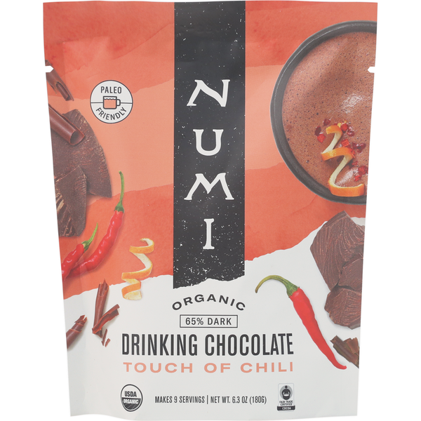 Tea Numi Drinking Chocolate, Organic, 65% Dark, Touch of Chili hero