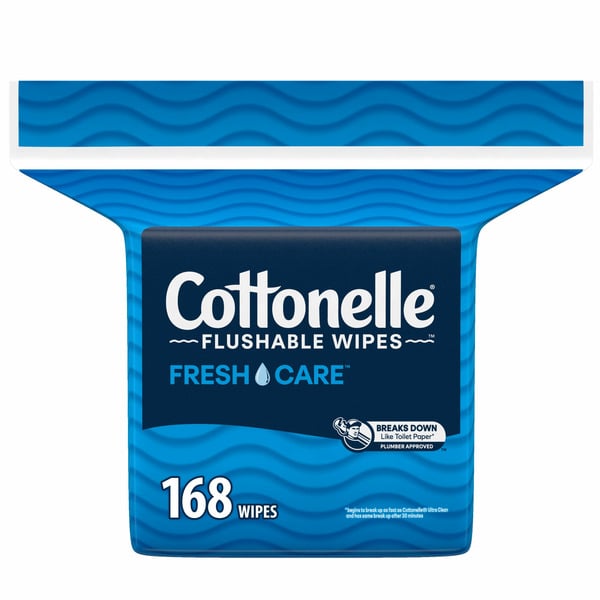 Paper Goods and Plastic Cottonelle Fresh Care Flushable Wet Wipes - 7.25 x 5 in hero