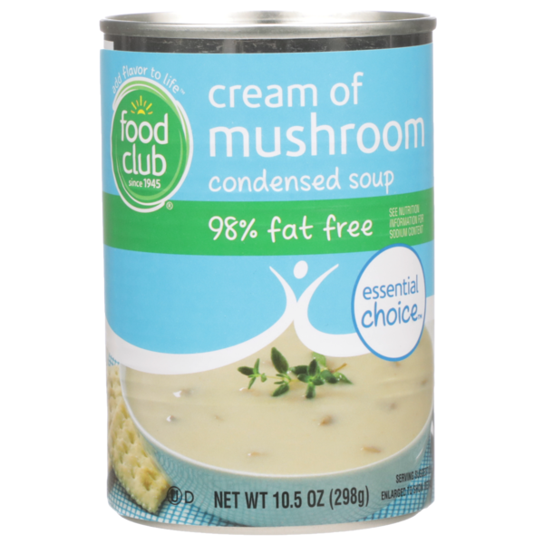 Soup, Broth & Bouillon Food Club Cream Of Mushroom 98% Fat Free Condensed Soup hero